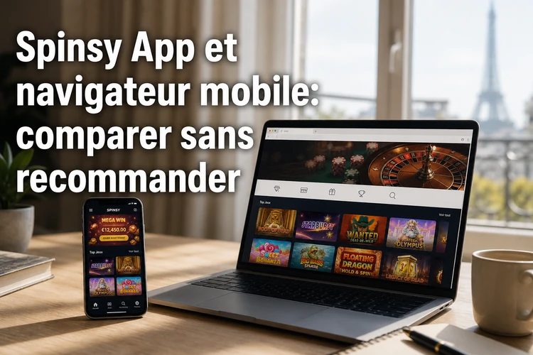 Spinsy App et navigateur mobile: comparer sans recommander